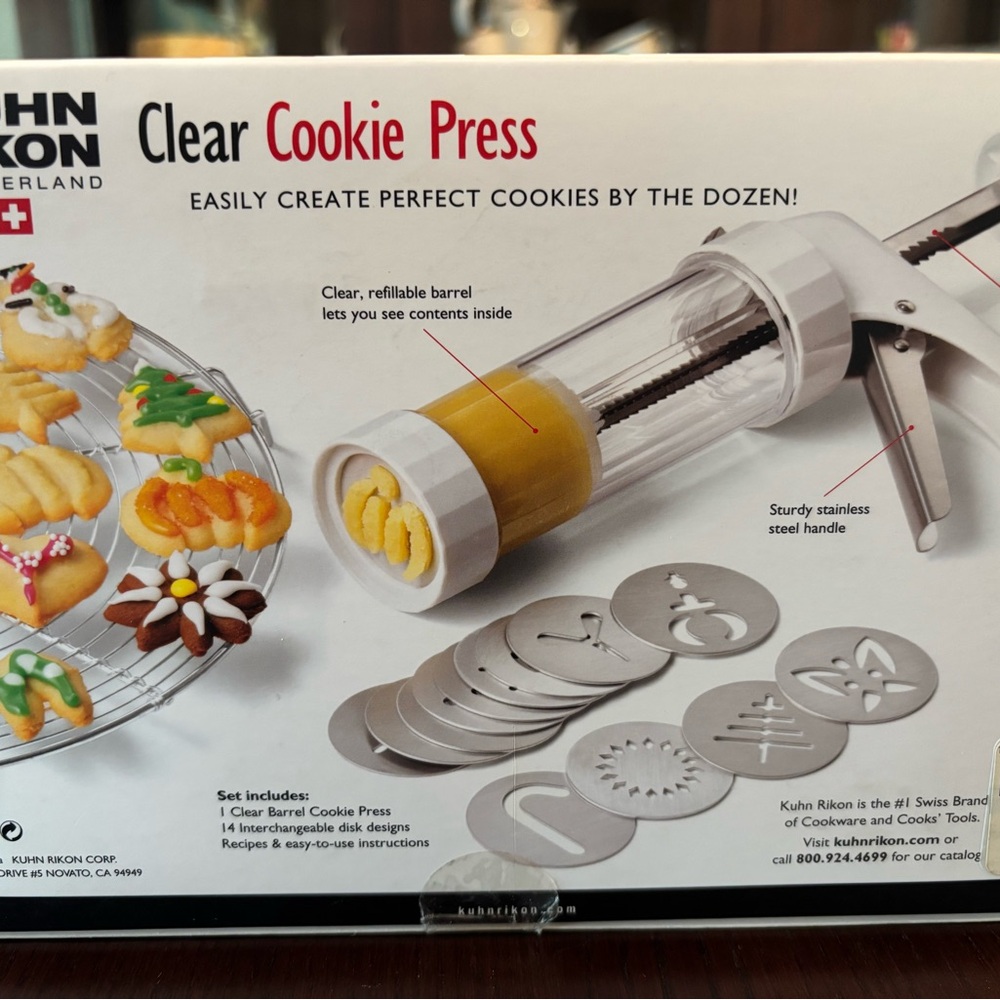 Clear Cookie Press - White